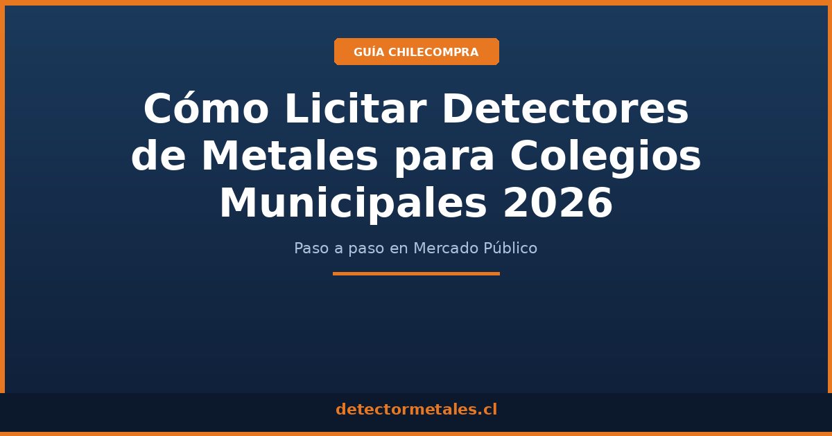 Licitación detectores metales ChileCompra colegios municipales 2026